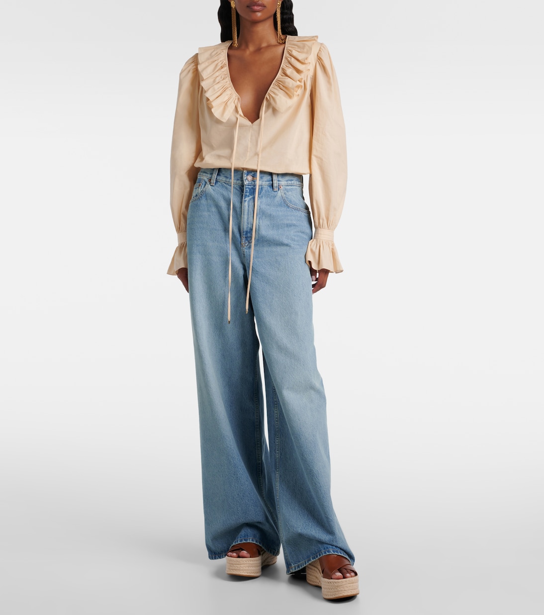 Espadrille-Wedges Isla aus Leder | Chloé