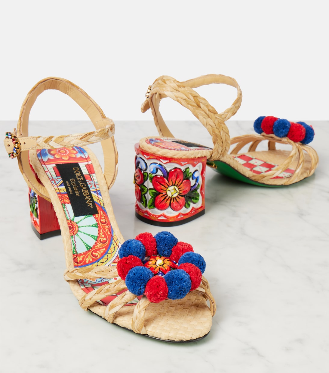 Taormina 60 embellished raffia sandals | Dolce&Gabbana