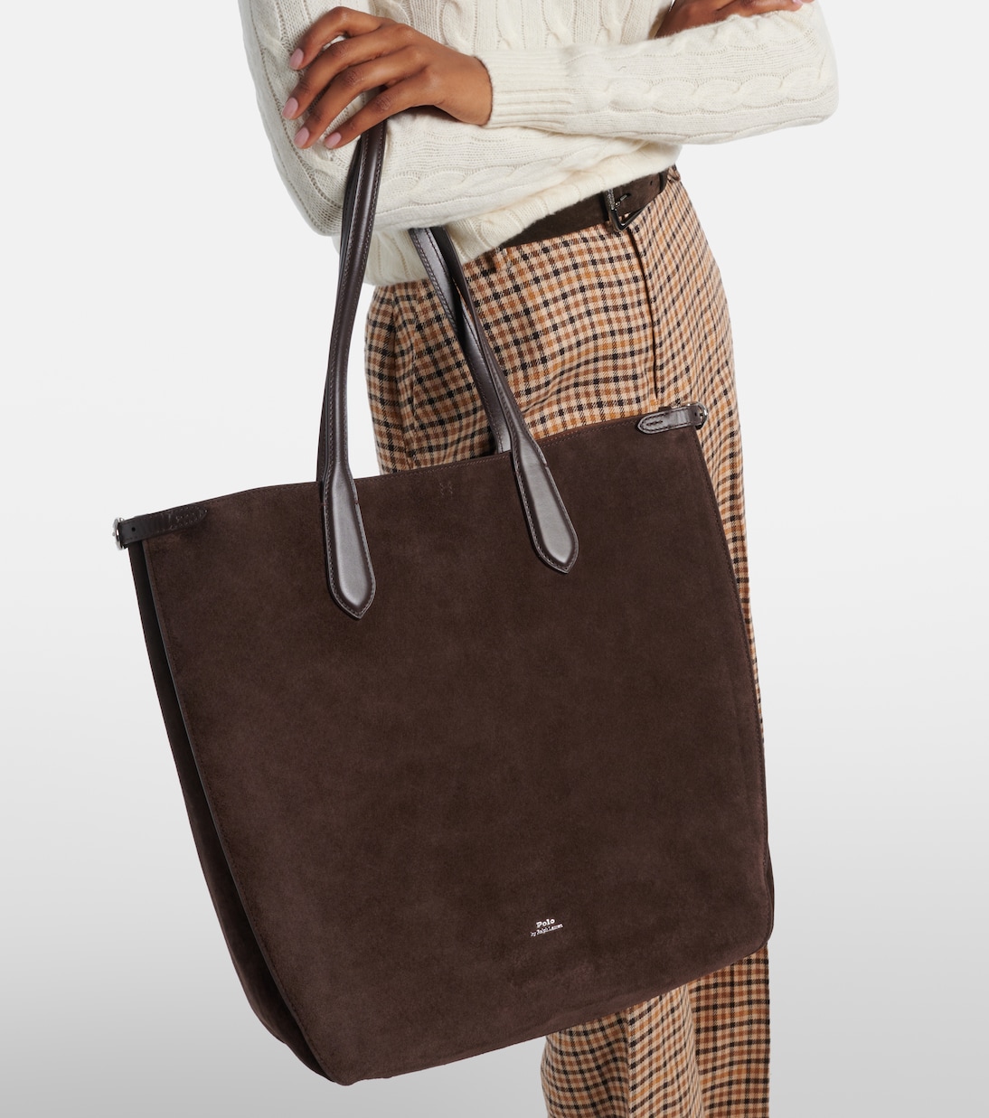 Leather-trimmed suede shopper | Polo Ralph Lauren