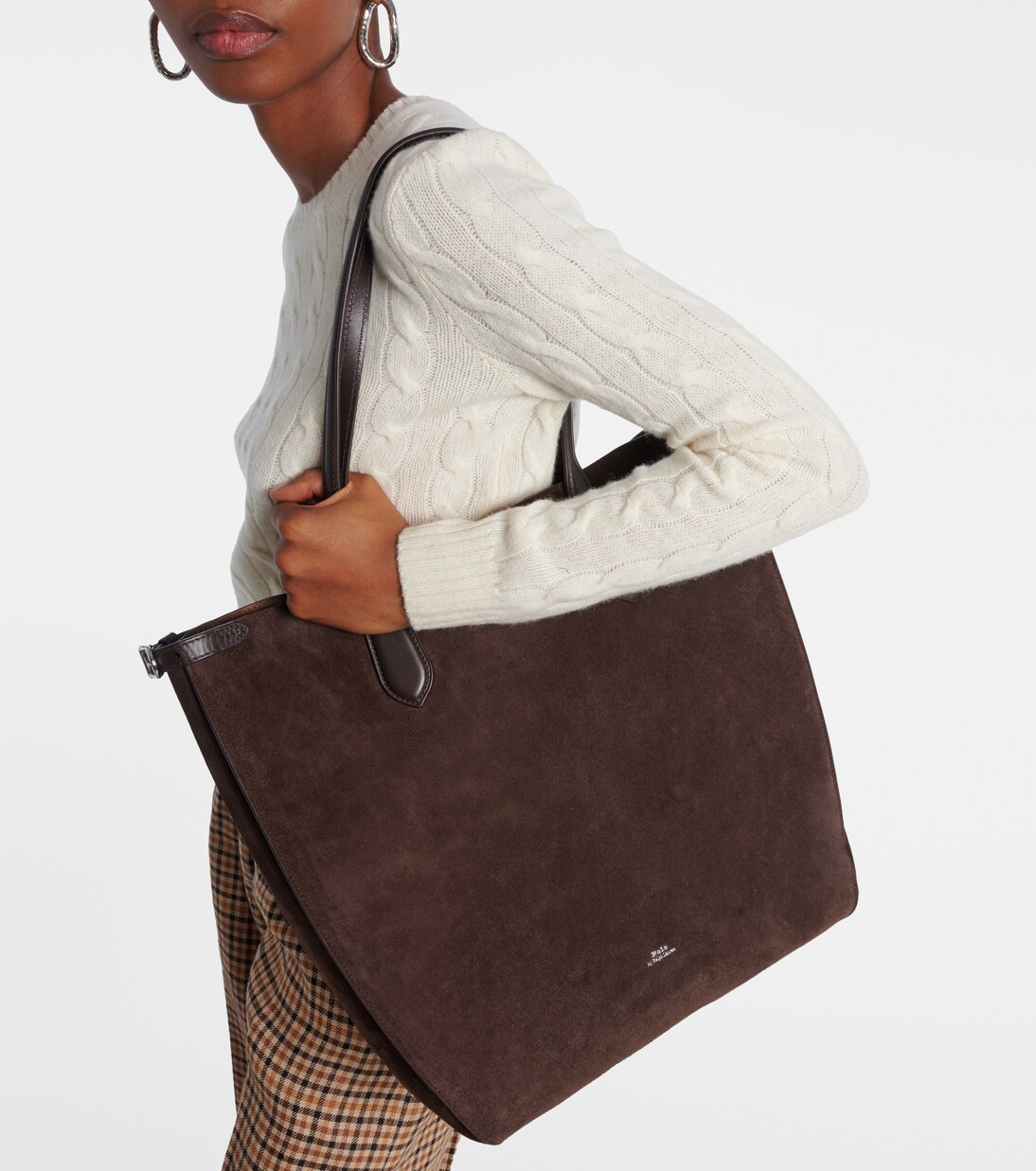 Leather-trimmed suede shopper | Polo Ralph Lauren