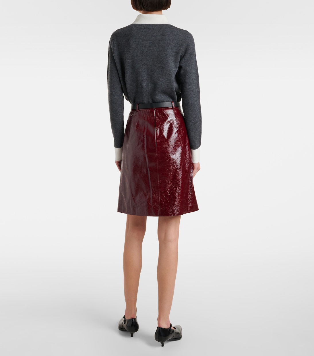 Belted patent leather miniskirt | Self-Portrait