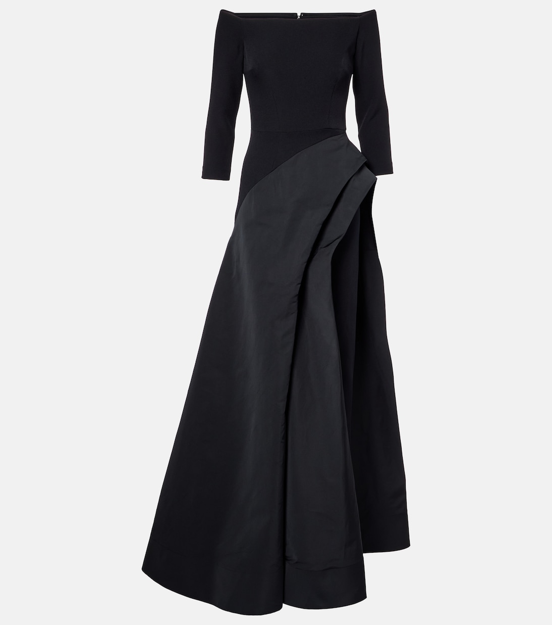 Nila draped off-shoulder crêpe gown | Safiyaa