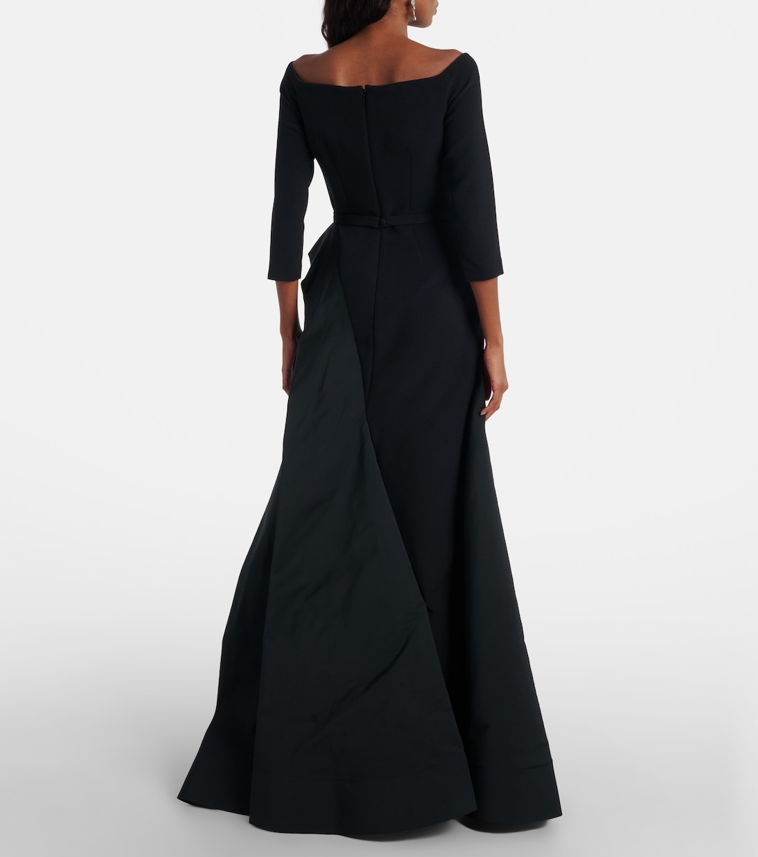 Nila draped off-shoulder crêpe gown | Safiyaa