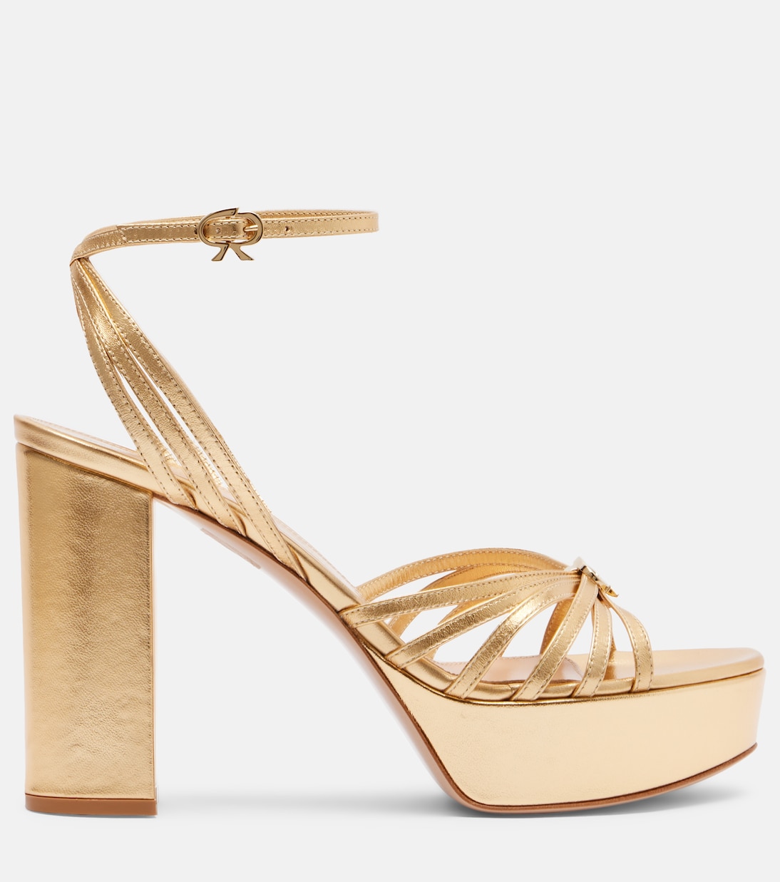 Plateausandalen Rita 70 aus Metallic-Leder | Gianvito Rossi