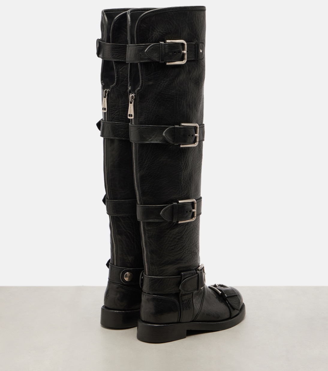 Overknee-Stiefel aus Leder | Dolce&Gabbana