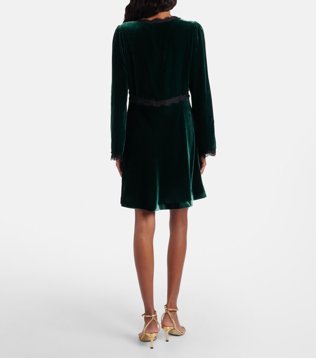 Robe Macie en velours et dentelle | Rixo