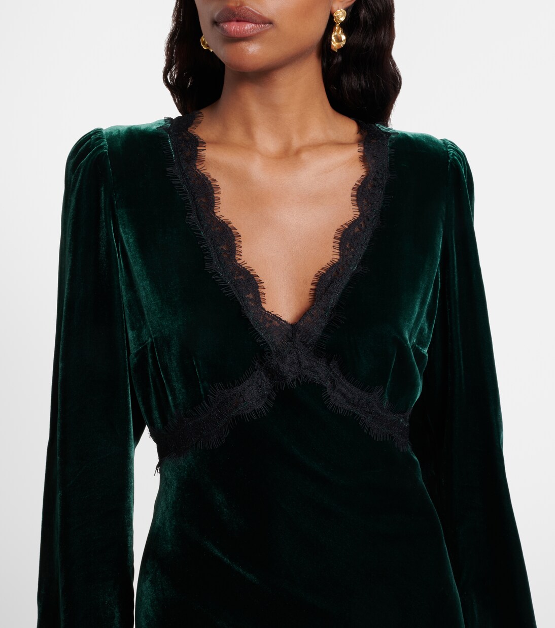 Robe Macie en velours et dentelle | Rixo