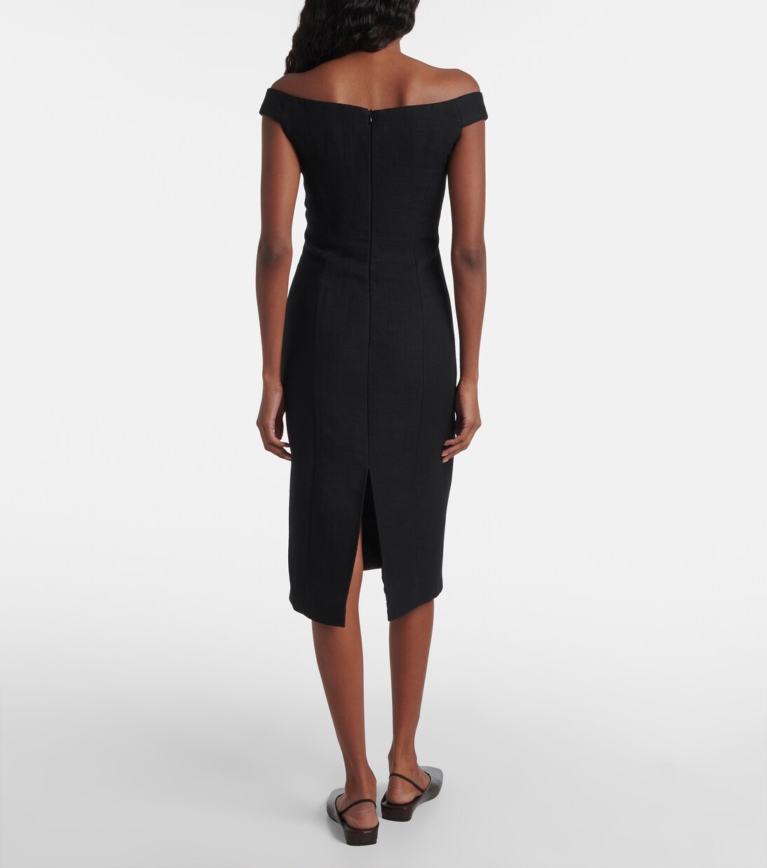 Bonny wool and linen-blend midi dress | Calvin Klein Collection