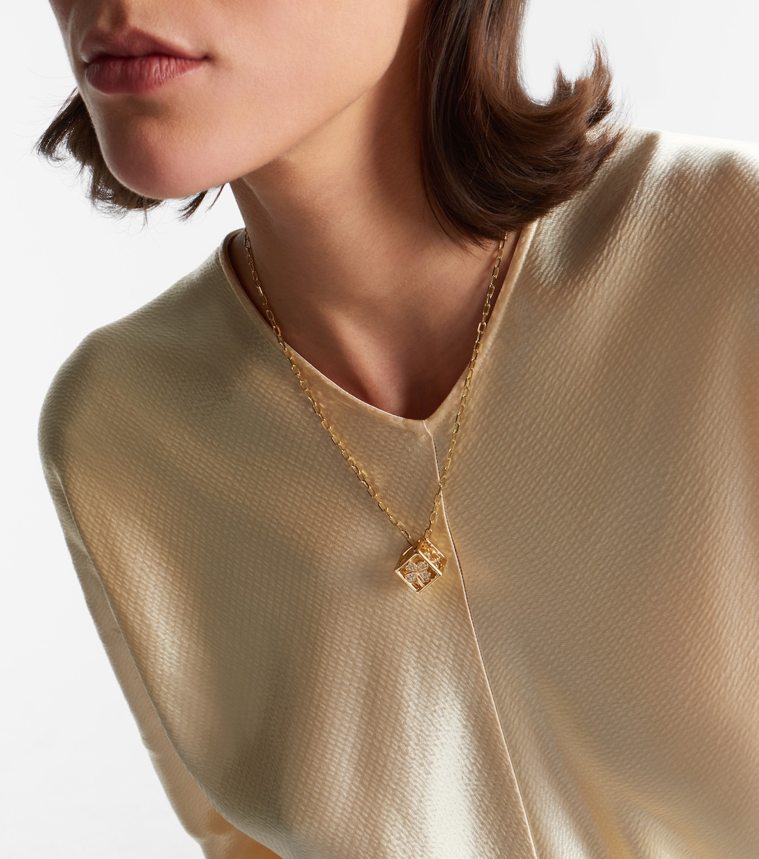 14kt gold charm necklace with diamonds | Sydney Evan