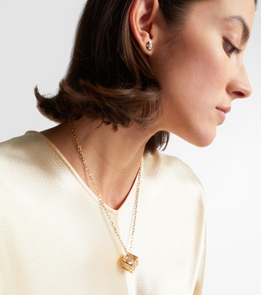 14kt gold charm necklace with diamonds | Sydney Evan