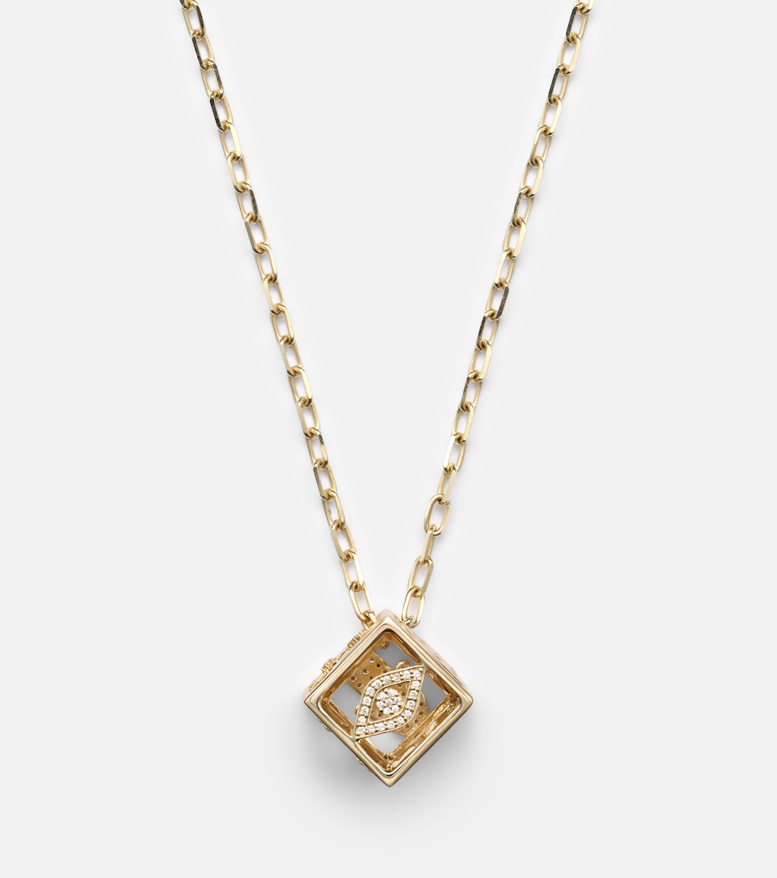 14kt gold charm necklace with diamonds | Sydney Evan