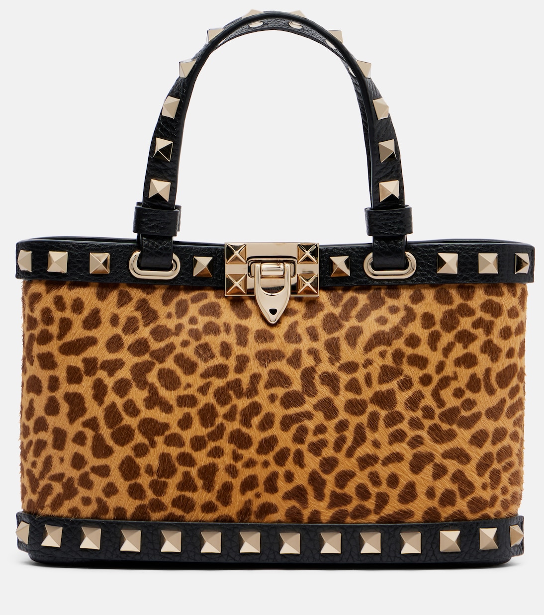 Rockstud calf hair top-handle bag | Valentino Garavani