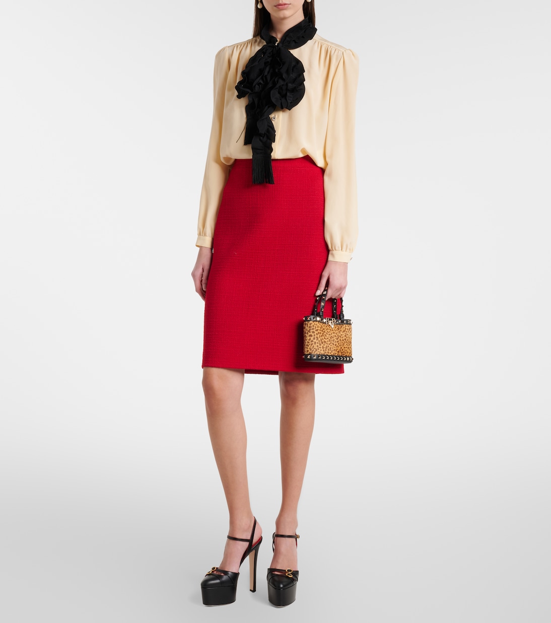 Rockstud calf hair top-handle bag | Valentino Garavani