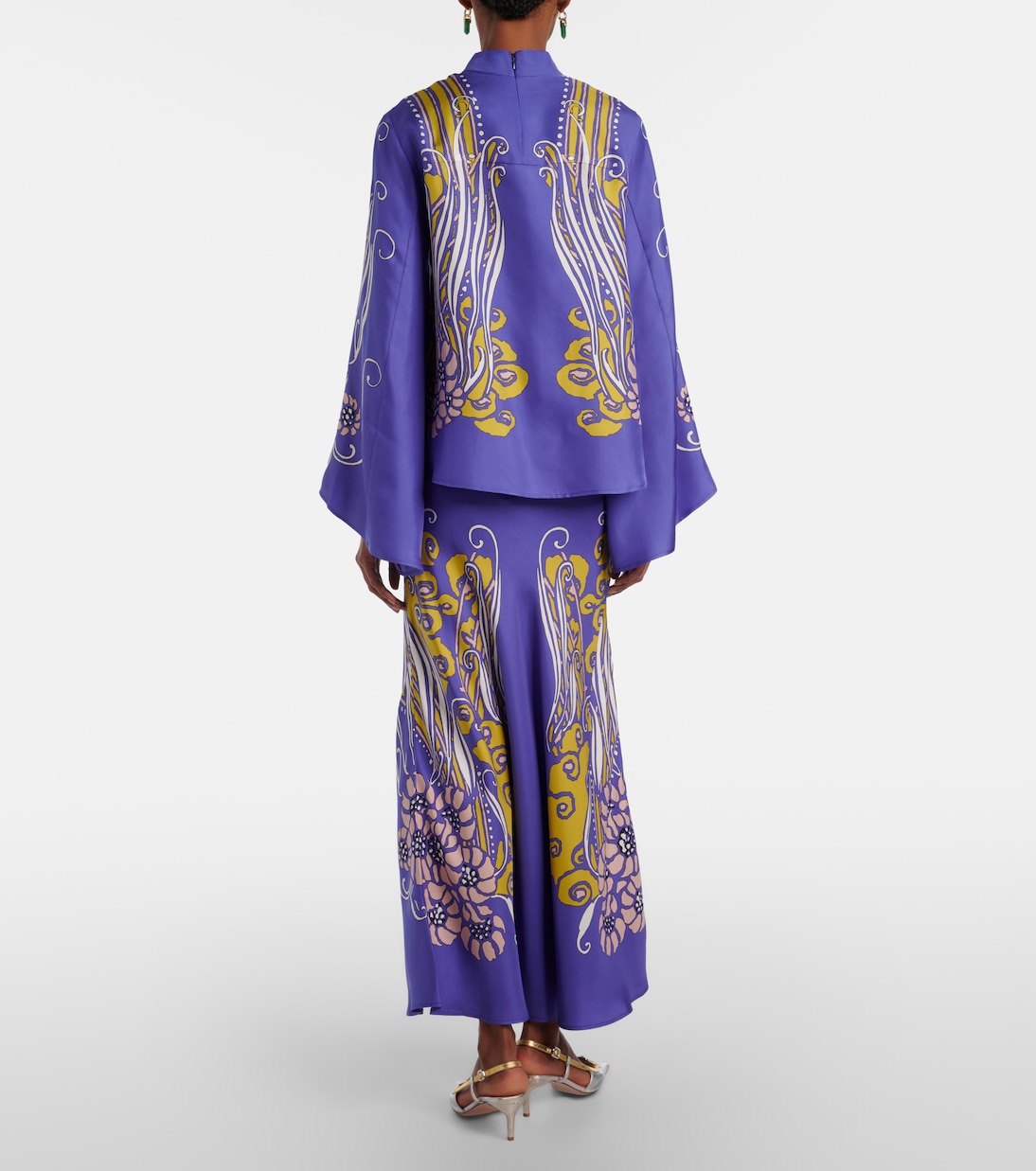 Bedruckter Maxirock Sleek aus Seidensatin | La DoubleJ