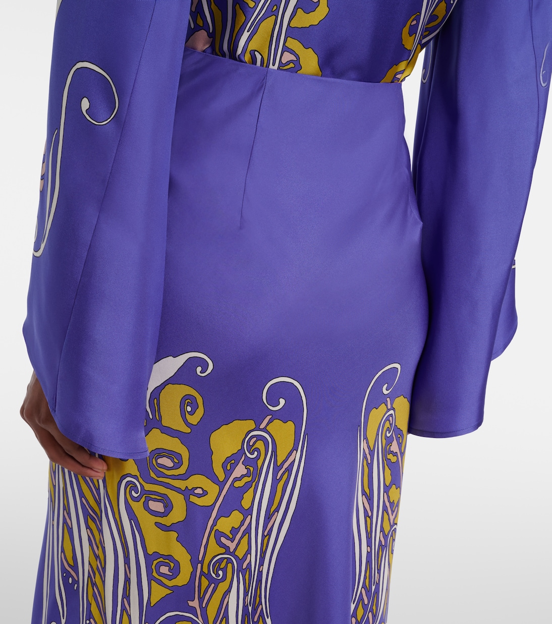 Bedruckter Maxirock Sleek aus Seidensatin | La DoubleJ