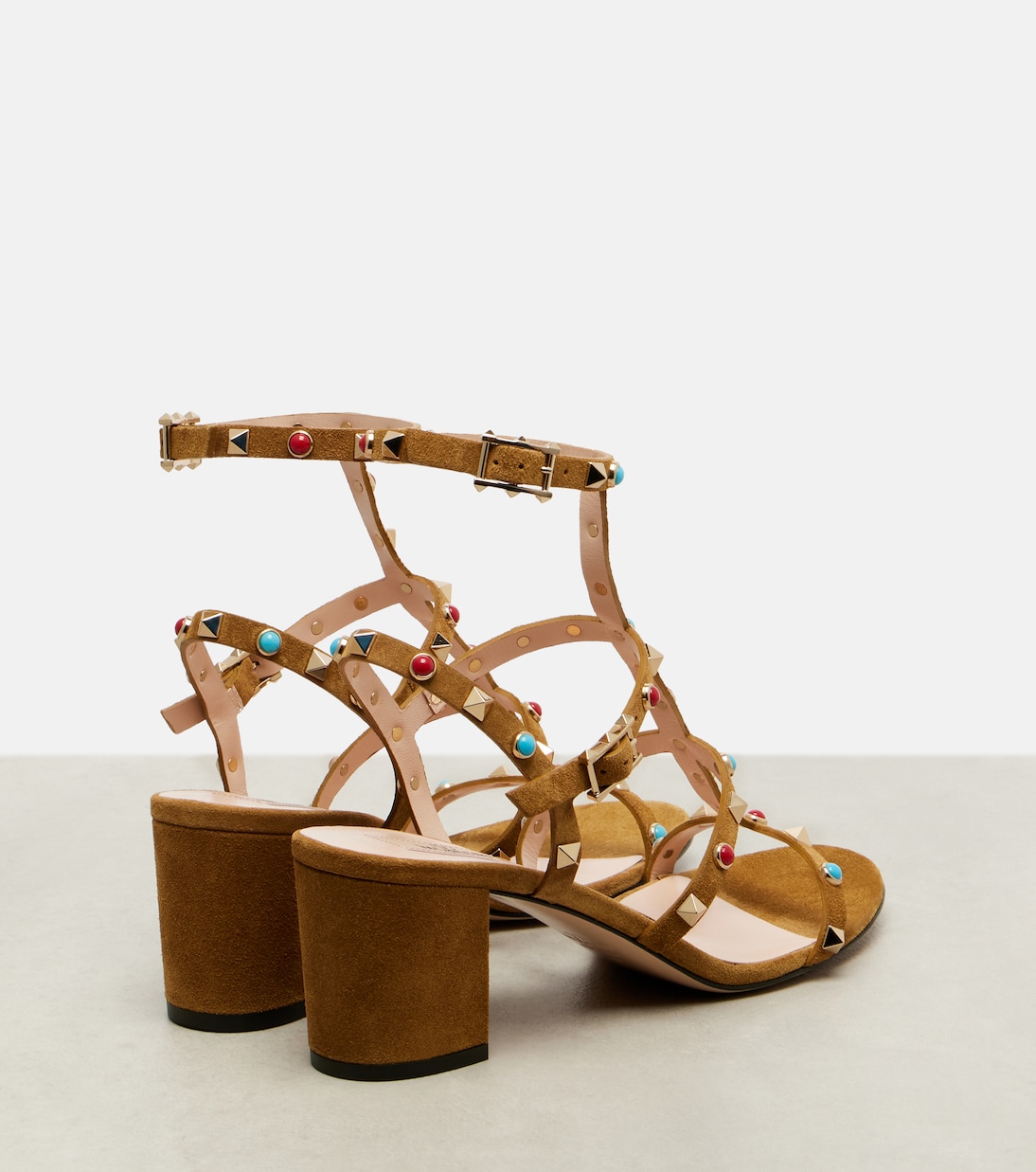 Verzierte Sandalen Rockstud aus Veloursleder | Valentino Garavani
