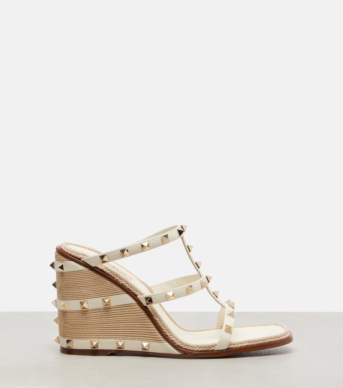Espadrillas con zeppa Rockstud 100 in pelle | Valentino Garavani