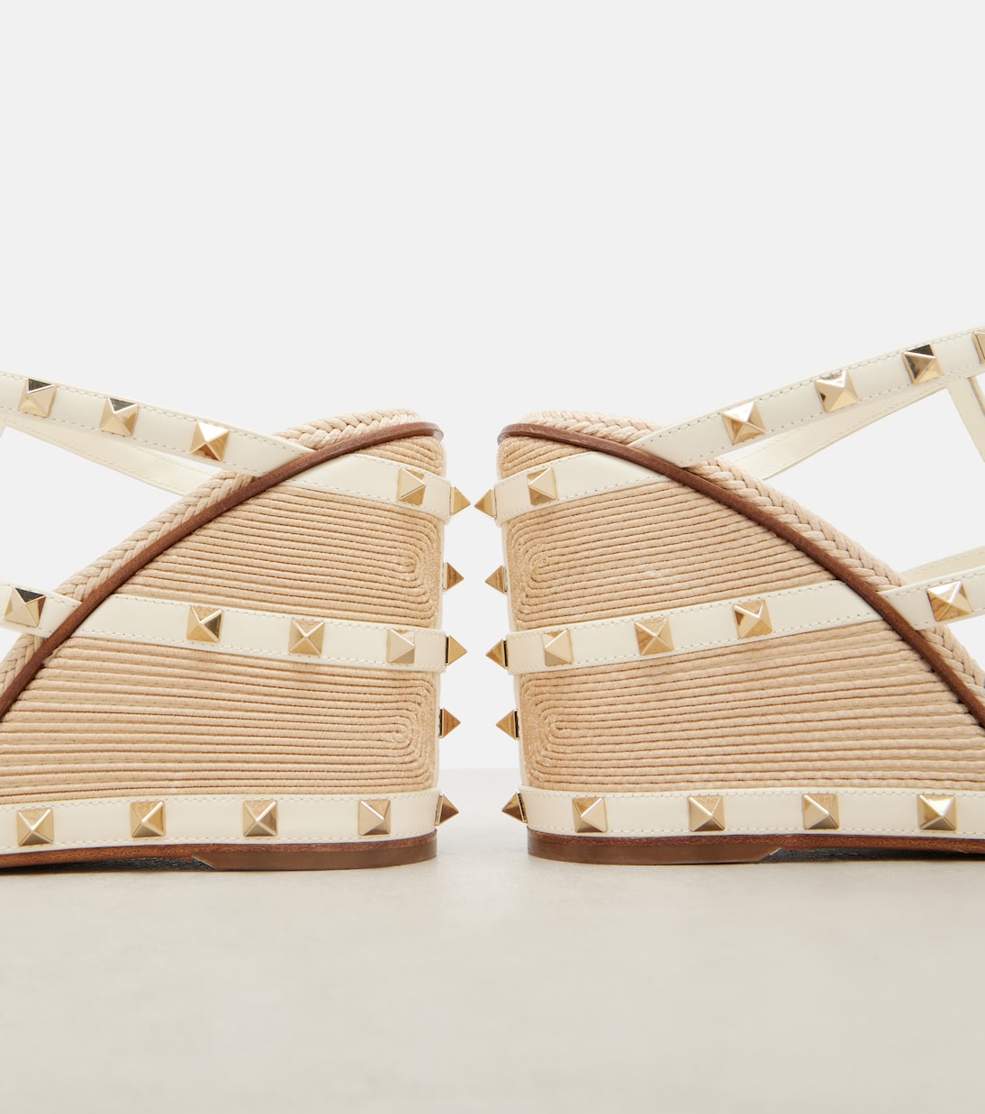 Espadrillas con zeppa Rockstud 100 in pelle | Valentino Garavani