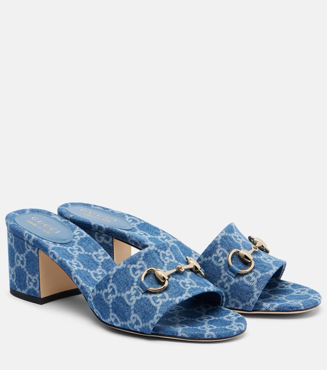 Horsebit GG denim sandals | Gucci