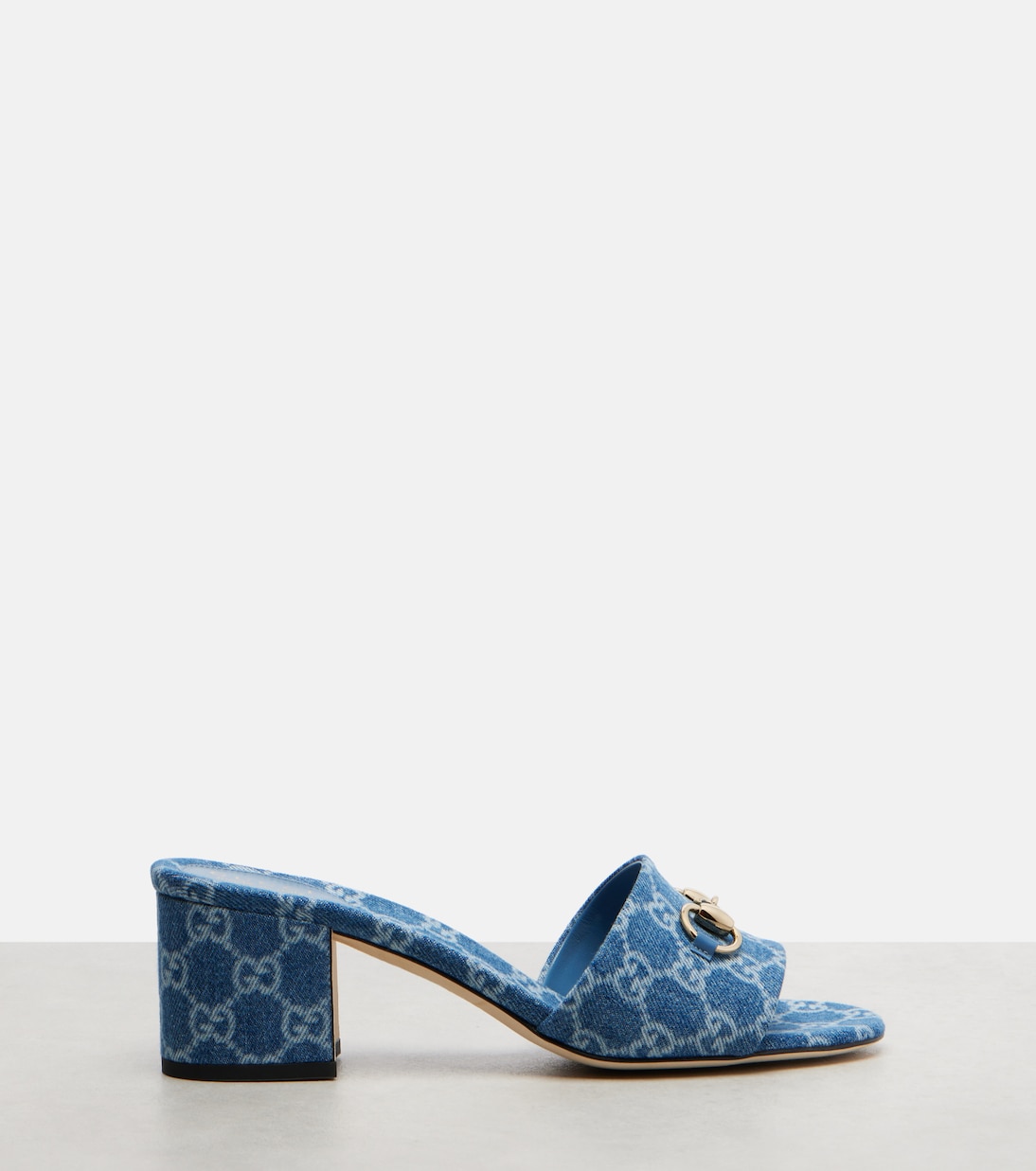 Horsebit GG denim sandals | Gucci