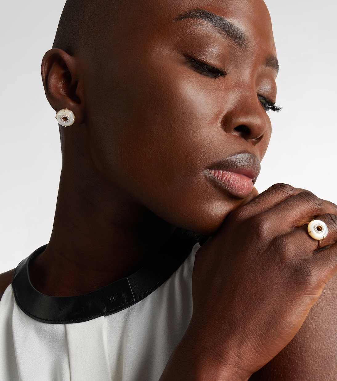 Boucles d’oreilles en or 14 ct (585/1000) avec diamants et perles | Mateo