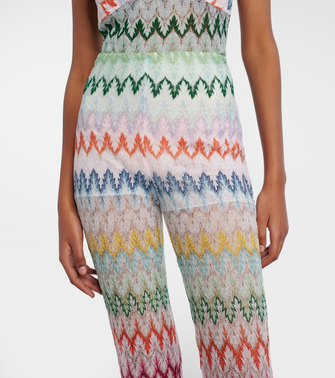 Open-knit lamé flared pants | Missoni