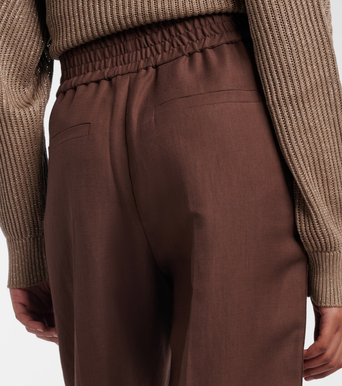 Pantalon droit à taille mi-haute | Brunello Cucinelli