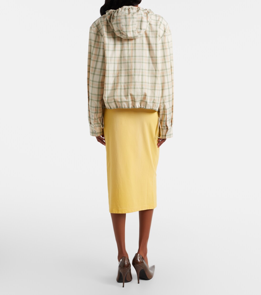 Faded cotton-blend midi skirt | Acne Studios