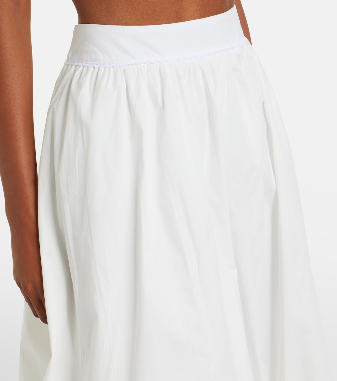 Gonna midi Alba in popeline di cotone | Bananhot