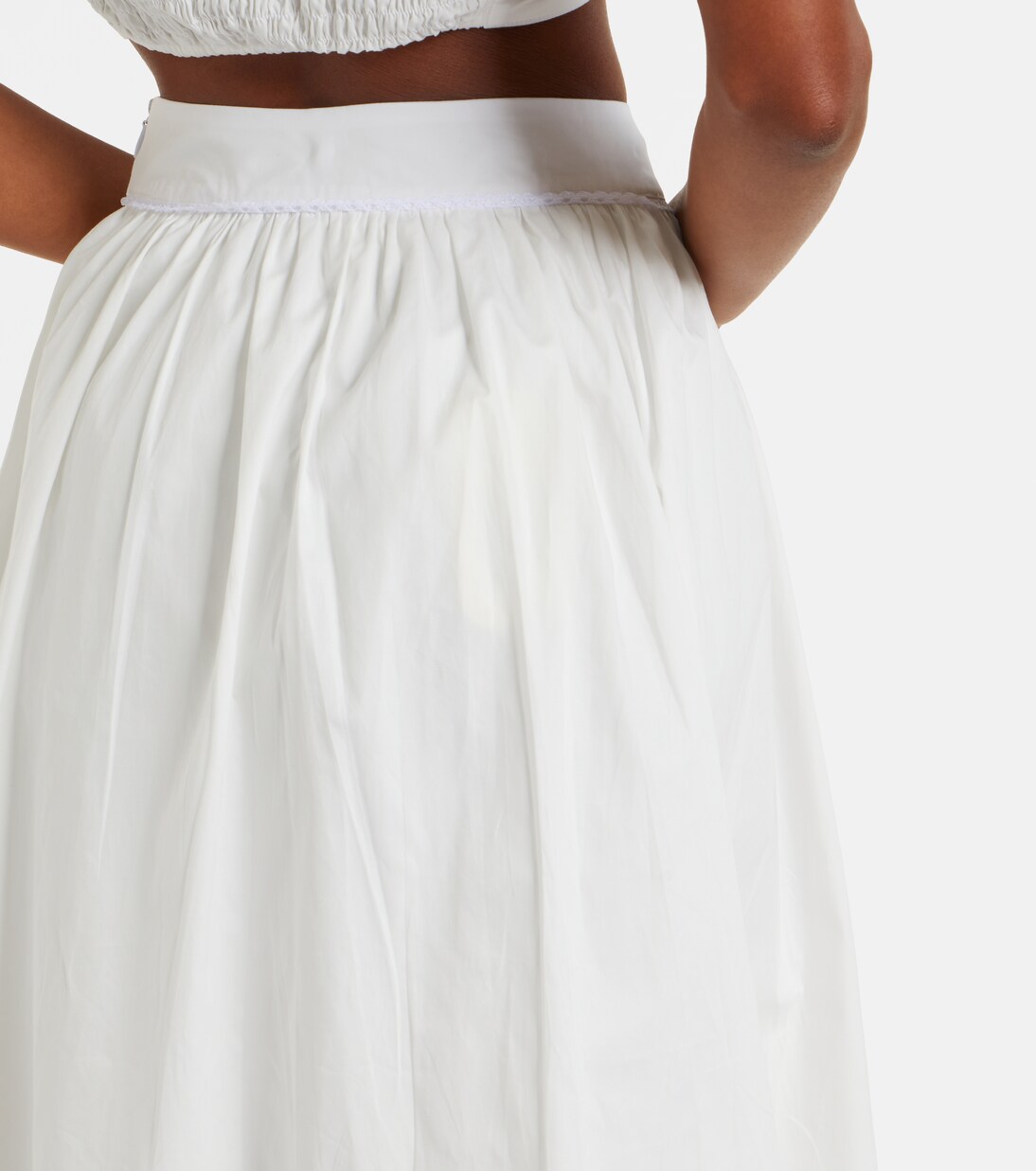 Gonna midi Alba in popeline di cotone | Bananhot