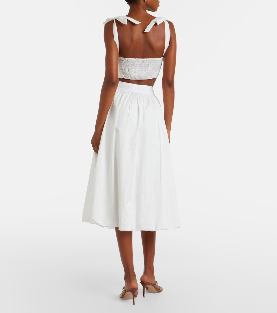 Gonna midi Alba in popeline di cotone | Bananhot