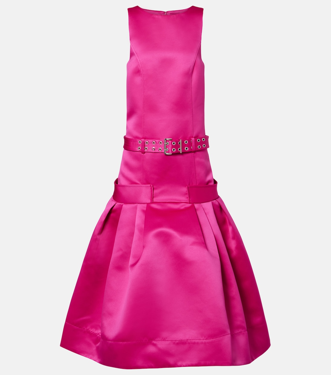 Belted satin midi dress | Ganni