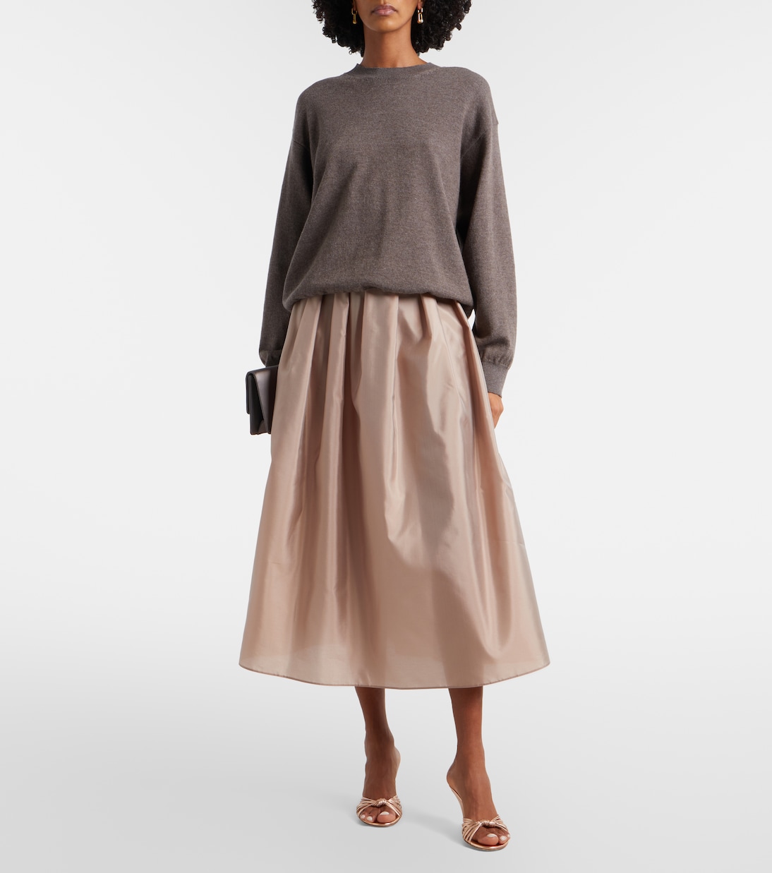Effetto pleated taffeta midi skirt | 'S Max Mara