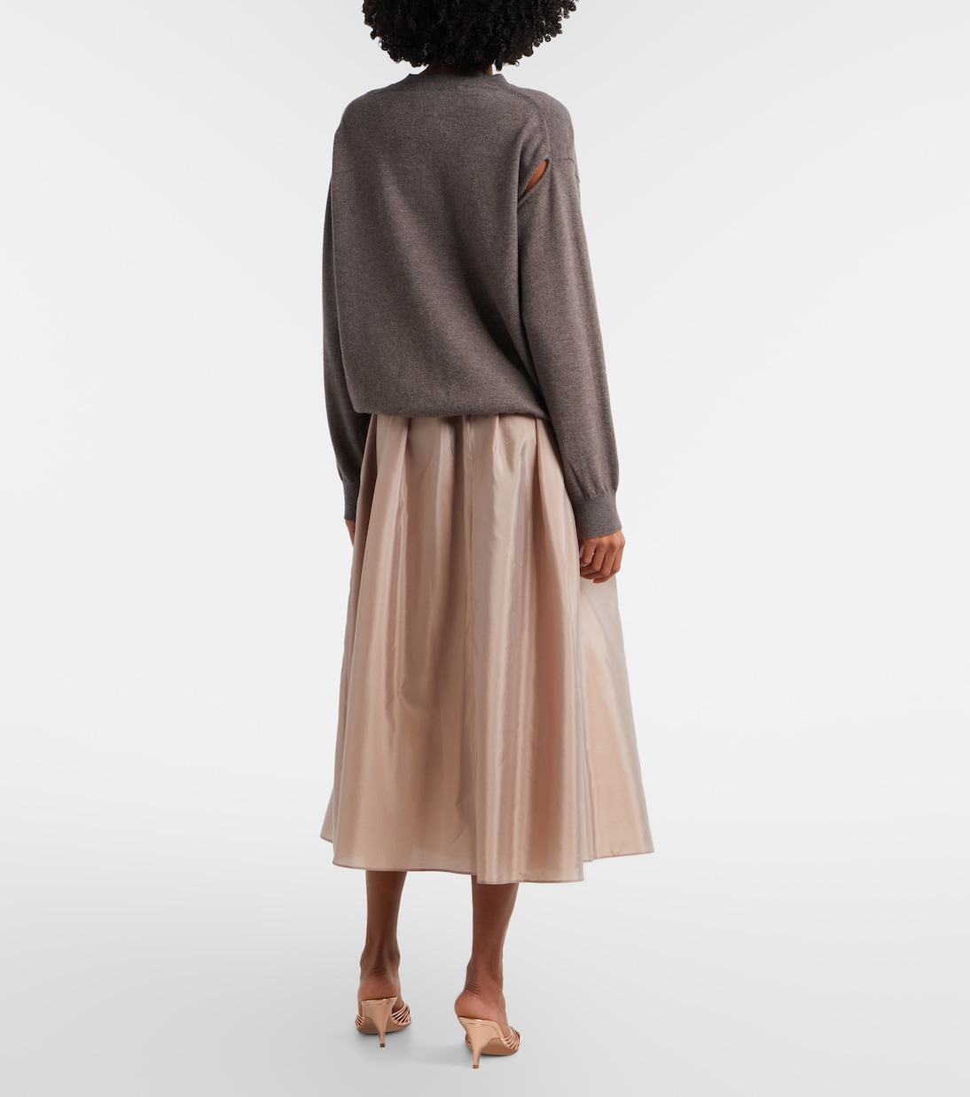Effetto pleated taffeta midi skirt | 'S Max Mara