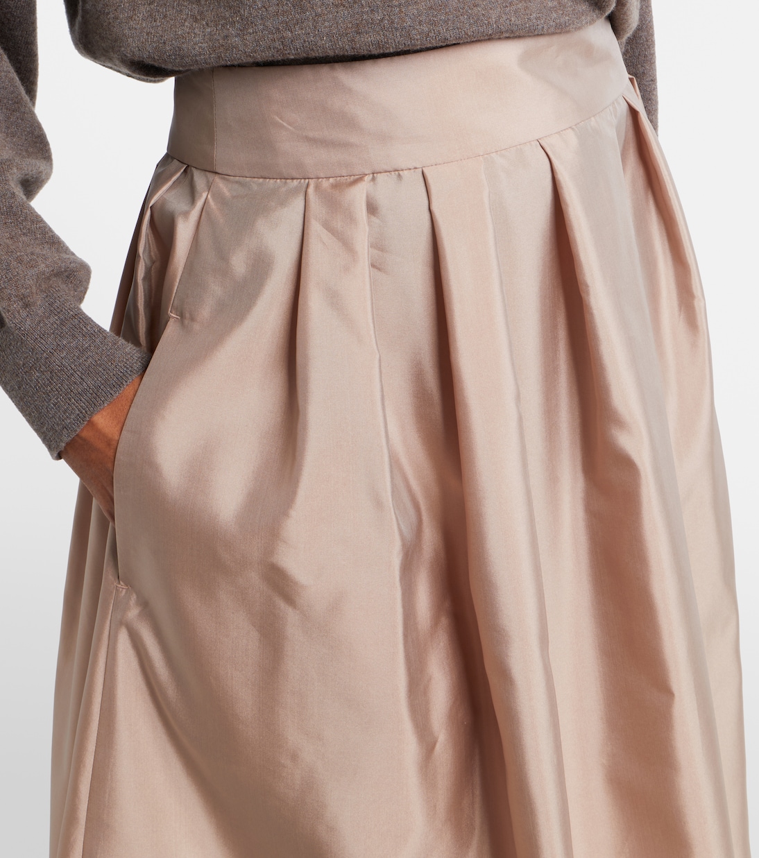 Effetto pleated taffeta midi skirt | 'S Max Mara