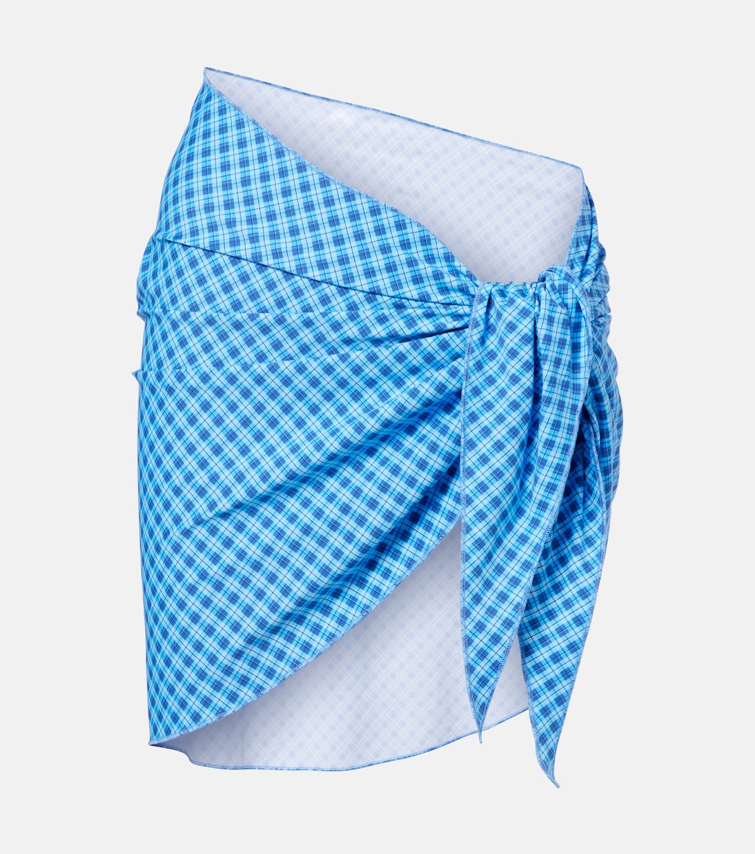 Draped plaid beach cover-up | Montce