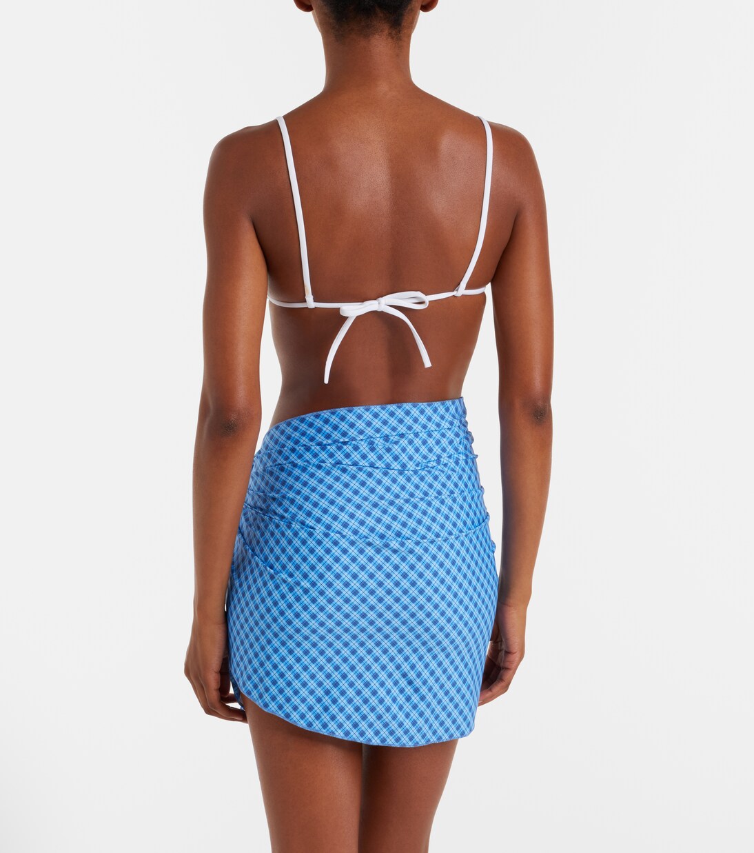 Draped plaid beach cover-up | Montce