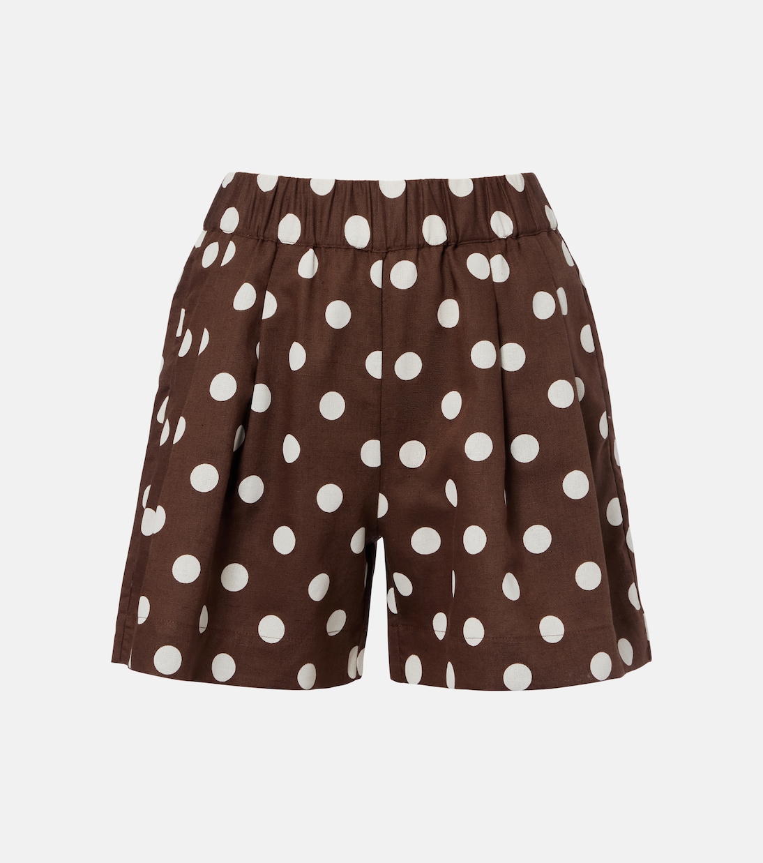 Zurich polka-dot linen and cotton shorts | Asceno
