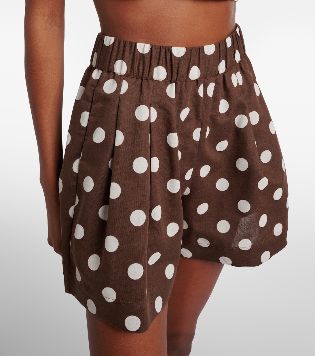 Zurich polka-dot linen and cotton shorts | Asceno