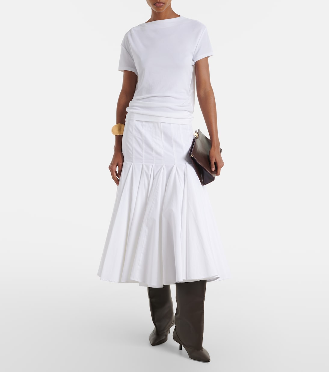 Agave cotton poplin midi skirt | Jacquemus