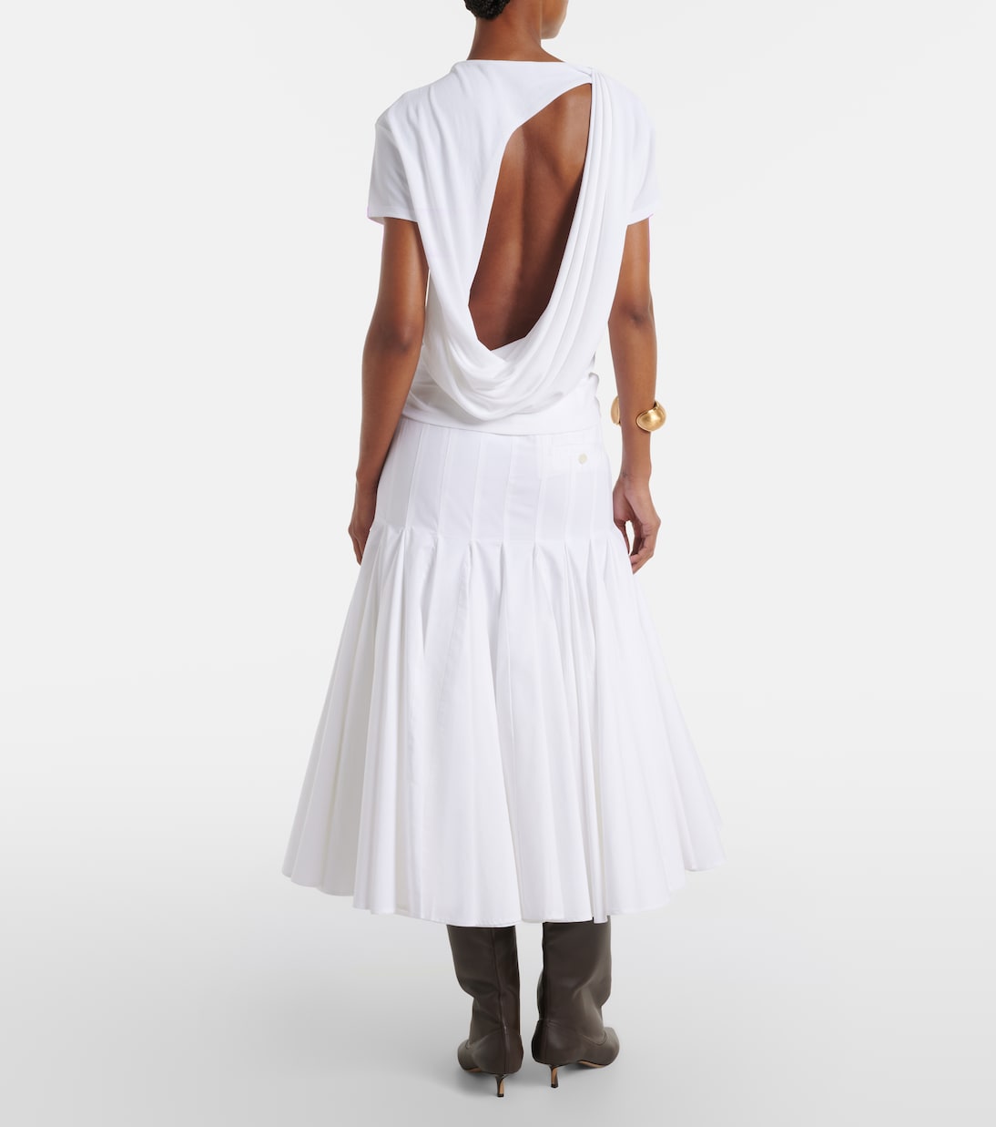 Agave cotton poplin midi skirt | Jacquemus