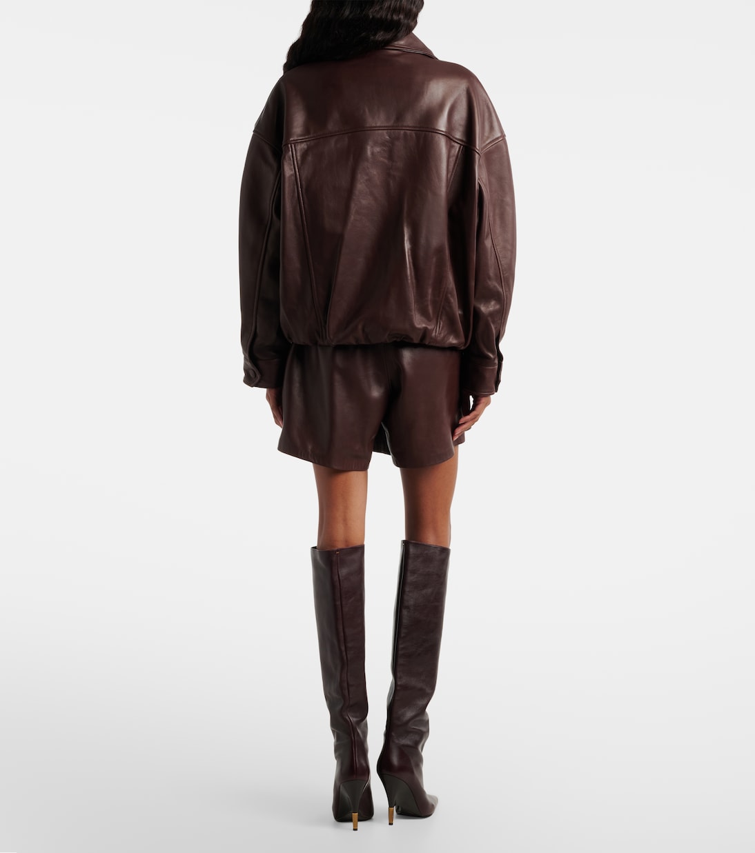 Jonah pleated leather shorts | Nour Hammour