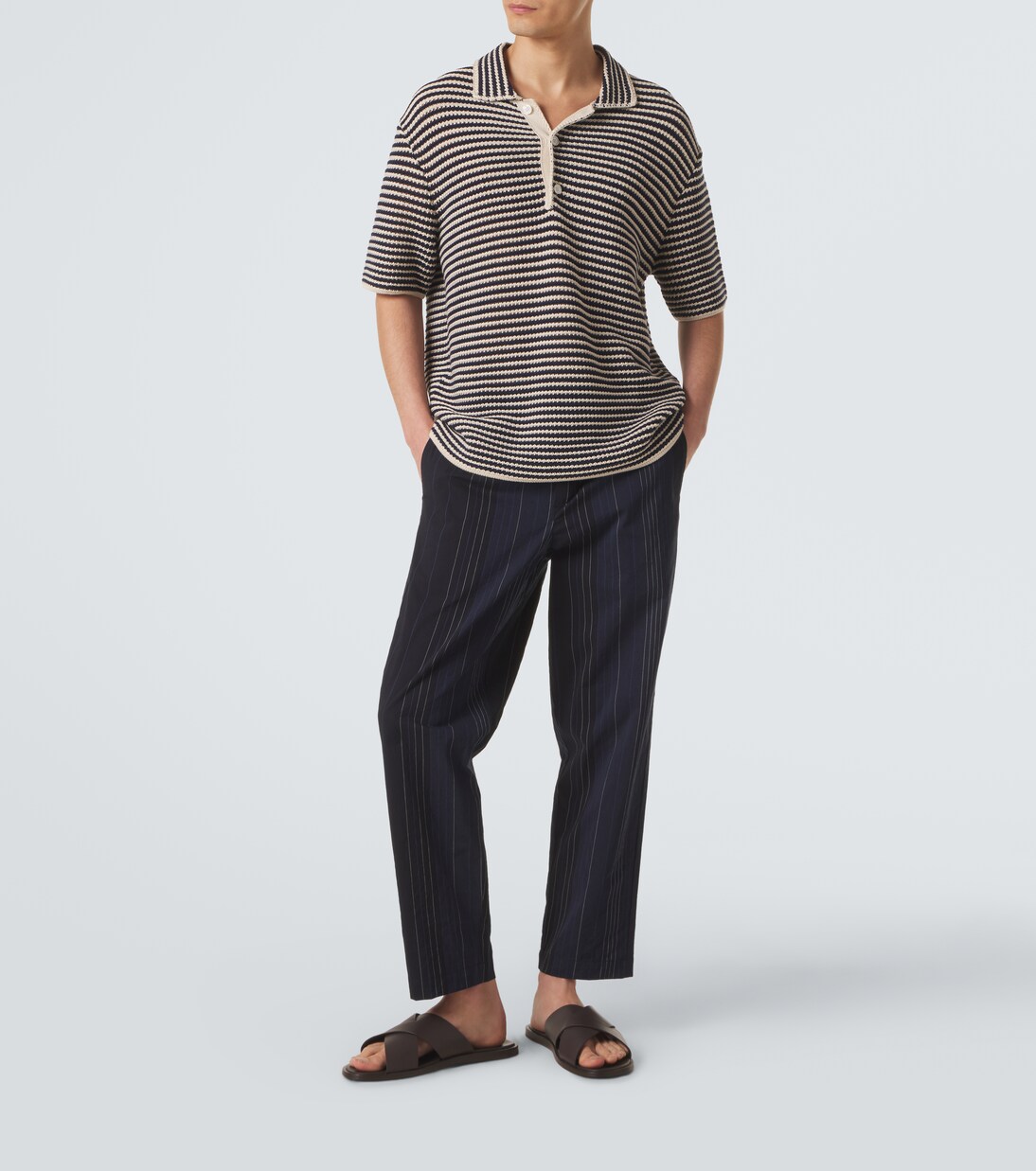 Sonoran striped cotton straight pants | Orlebar Brown