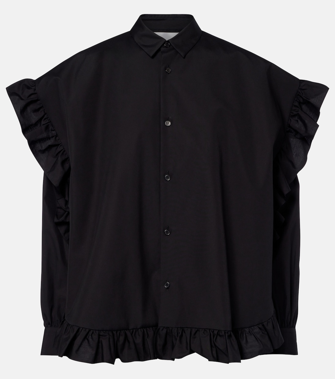 Bluse aus Baumwolle mit Rüschen | Noir Kei Ninomiya