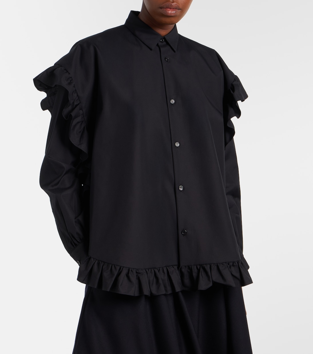 Bluse aus Baumwolle mit Rüschen | Noir Kei Ninomiya