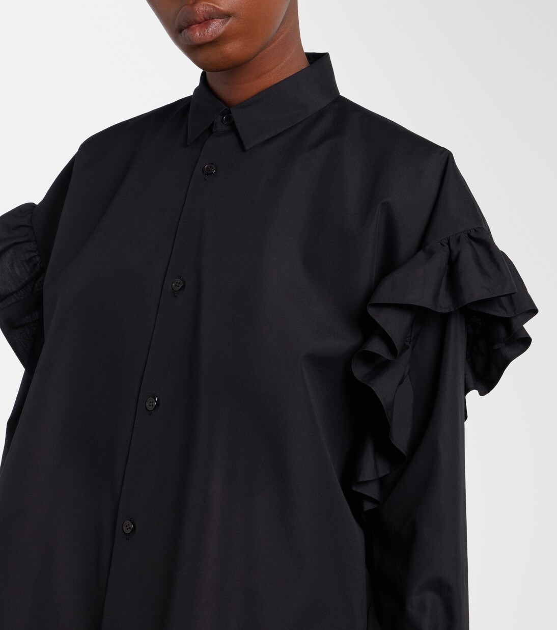 Bluse aus Baumwolle mit Rüschen | Noir Kei Ninomiya