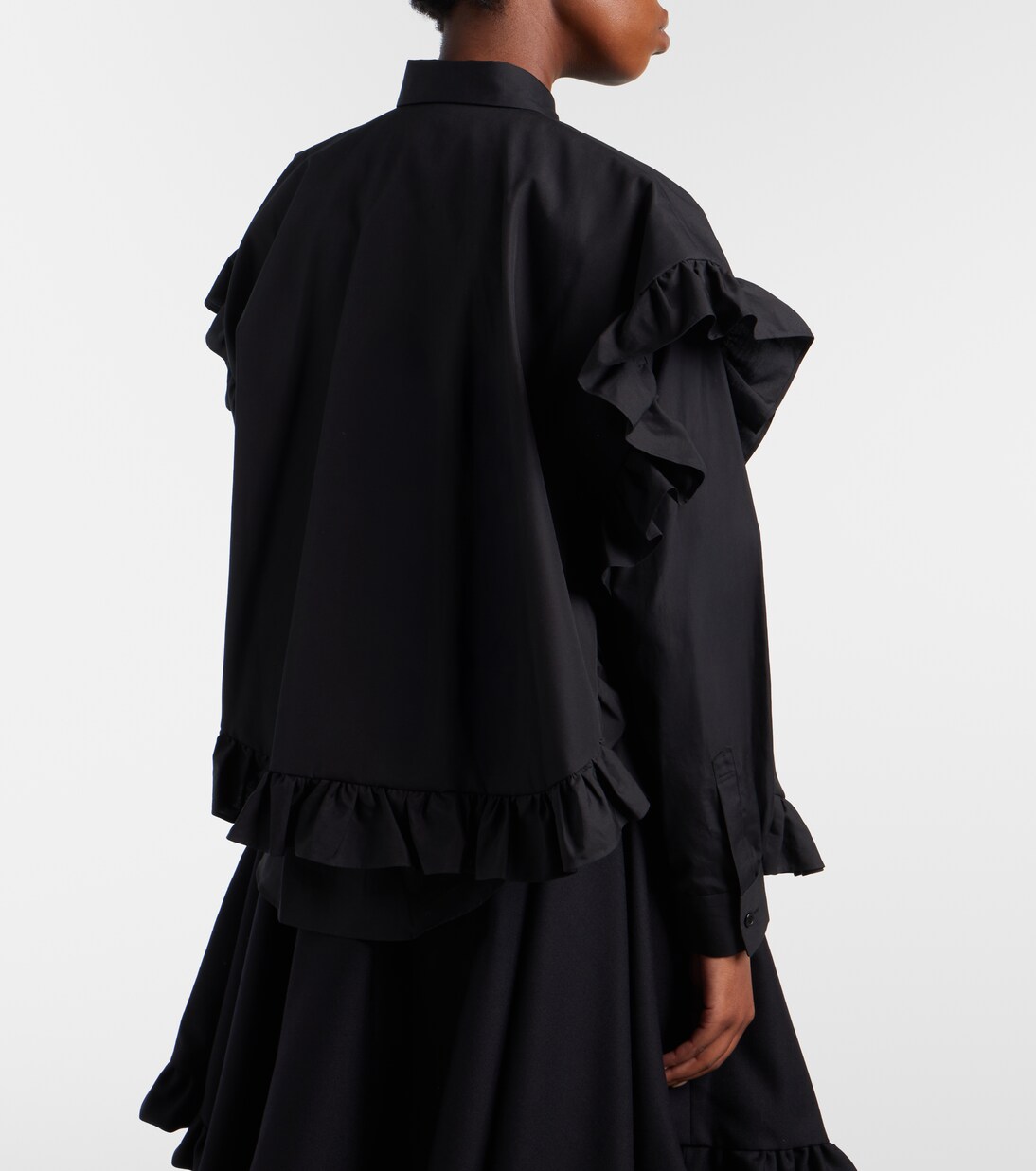 Bluse aus Baumwolle mit Rüschen | Noir Kei Ninomiya