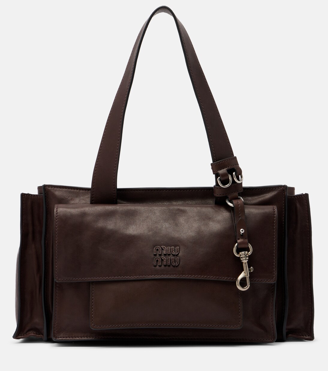 Utilitaire leather shoulder bag | Miu Miu