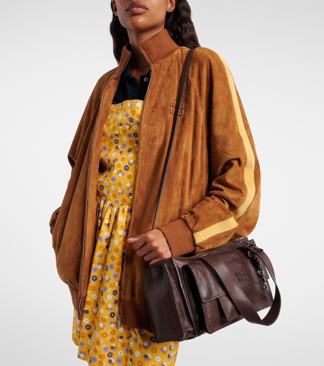 Utilitaire leather shoulder bag | Miu Miu