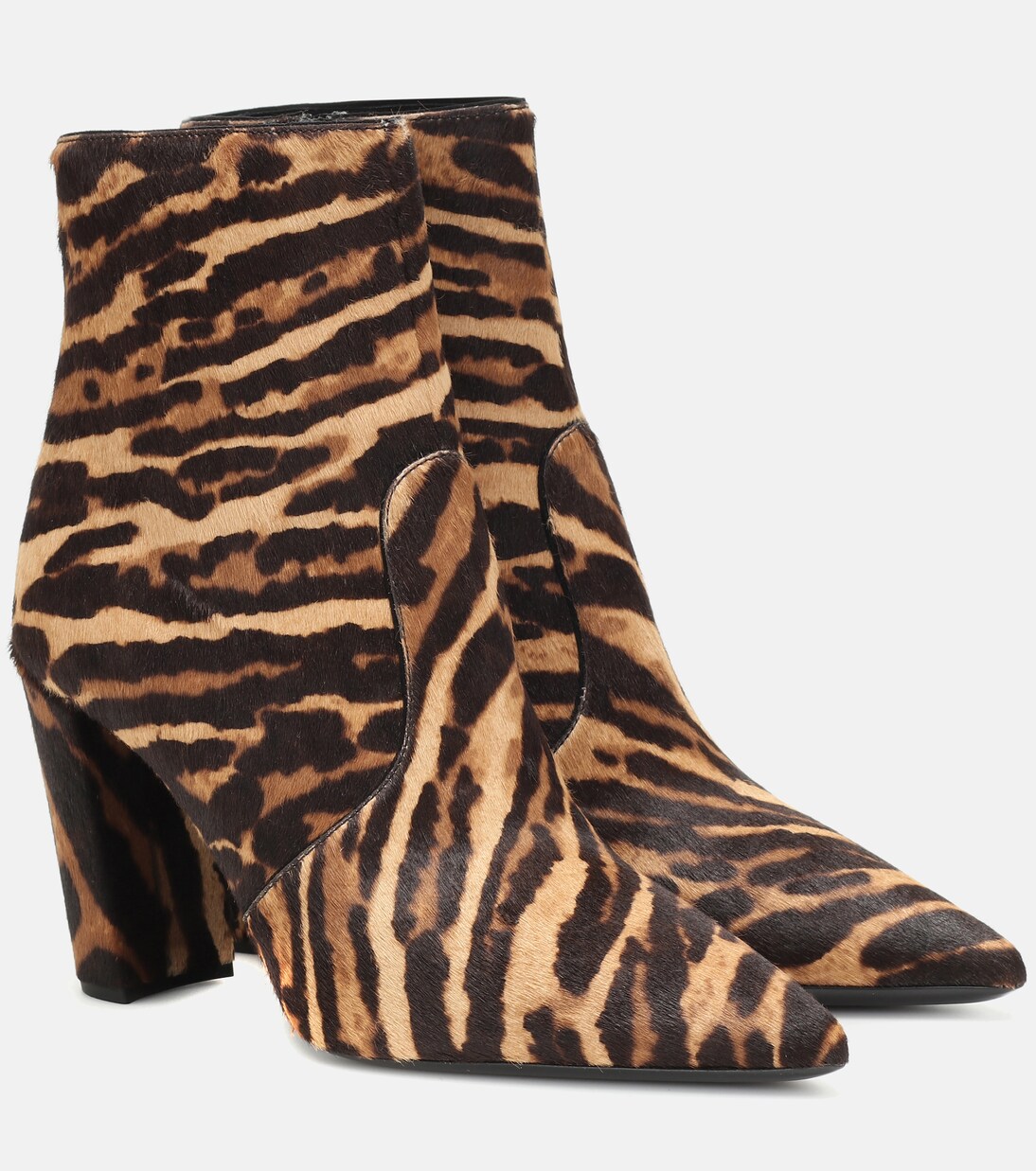 Leopard-print calf hair ankle boots | Prada